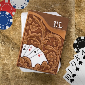 Carte da gioco western personalizzate, iniziali personalizzate, data, famiglia, mazzo di poker, serata di gioco, regalo rustico per matrimonio, addio al nubilato, coppia, lui, lei