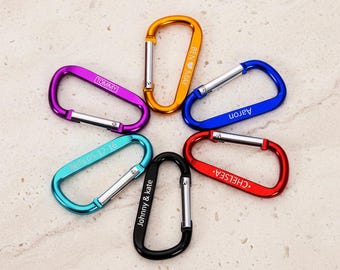 Personalized Carabiner Keychain: Engraved Aluminum Clasp for Hiking, Camping