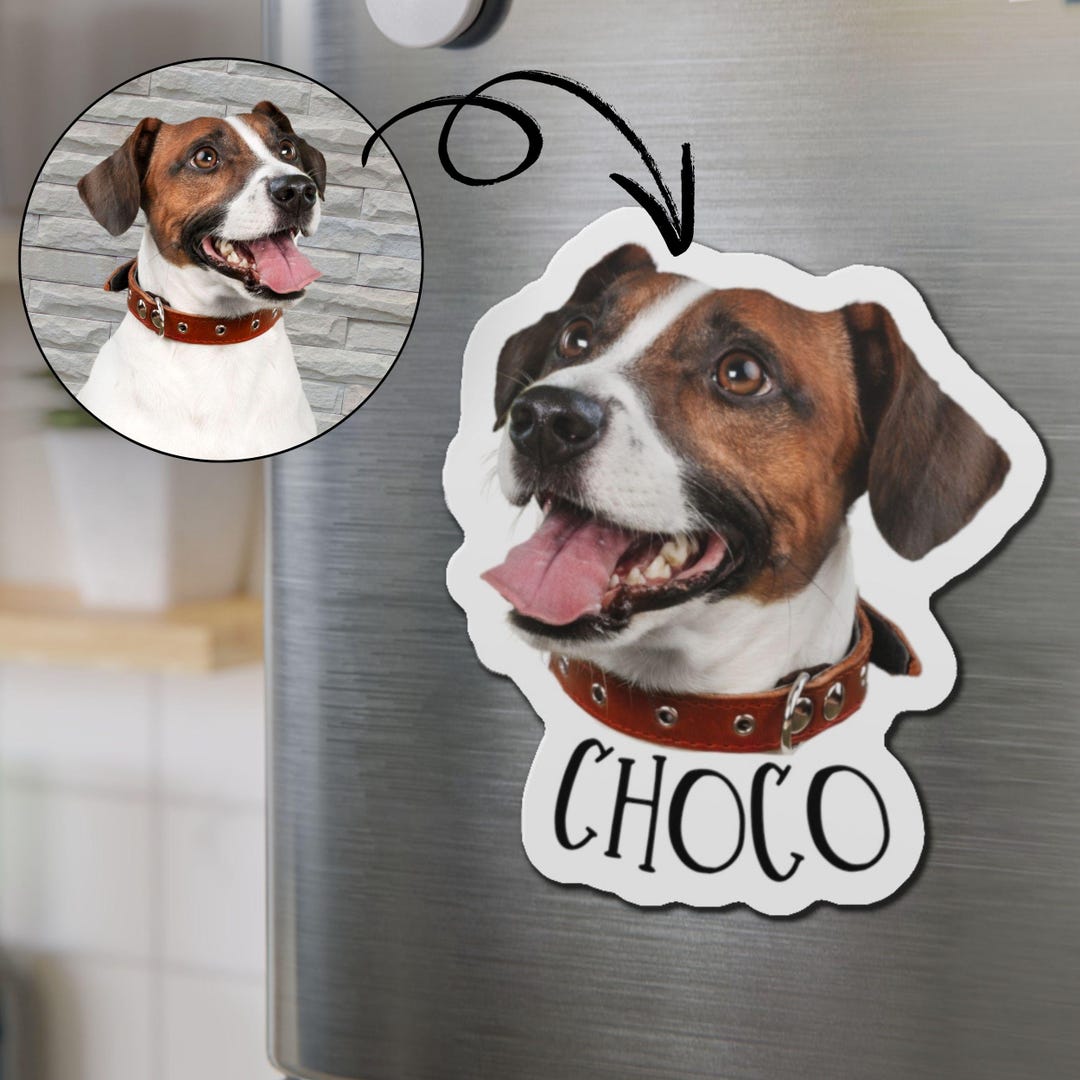 Personalized Pet Fridge Magnets Custom Dog Cat Picture Portrait Name ...