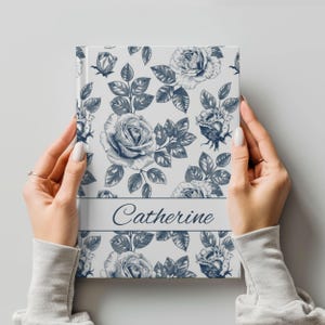 Custom Name Hardcover Journal Notebook Personalized Floral Wildflower Vintage Junk Diary Manifestation Book Therapy Writing Reading Gift Her