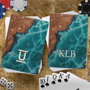 Cartas de baralho ocidentais personalizadas, iniciais personalizadas, logotipo da marca, baralho de pôquer para família, presente para noite de jogos, casamento, despedida de solteira, lembranças para casal, ele e ela