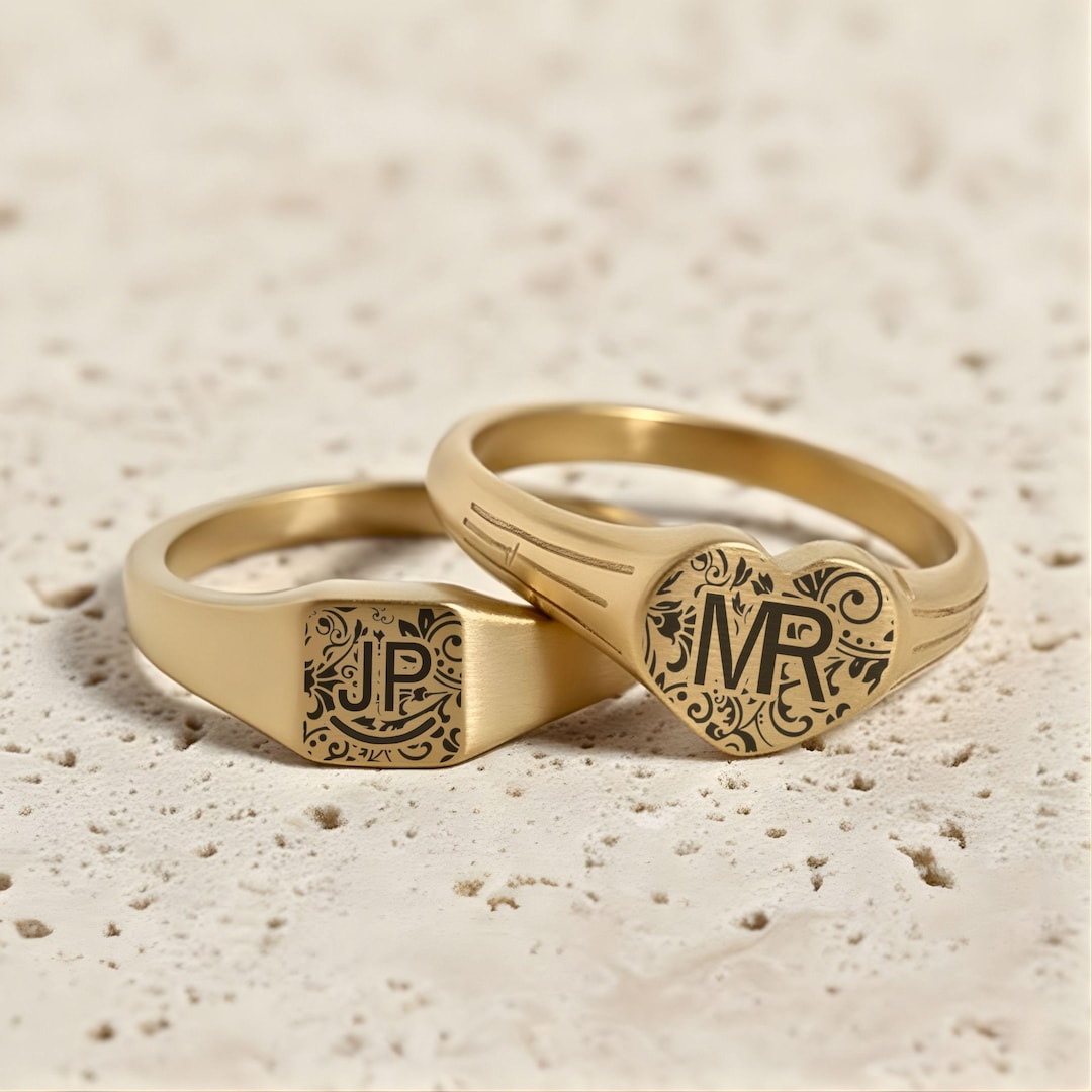 Personalized Cattle Brand Ring Custom Initials Logo Western Jewelry ...