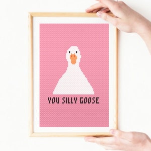 Goose Meme Cross Stitch Pattern / Funny Goose Emboridery / Snarky Cross Stitch Pattern / DIY Gift for Animal Lover / Animal Wall Art
