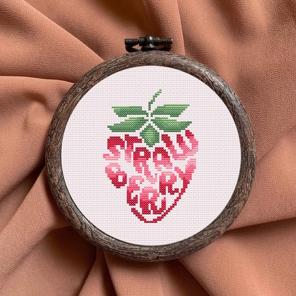 Strawberry Counted Cross Stitch Pattern PDF / Fruits Cross Stitch Pattern / Kitchen Embroidery / Fruit Wall Art / DIY Gift Strawberry