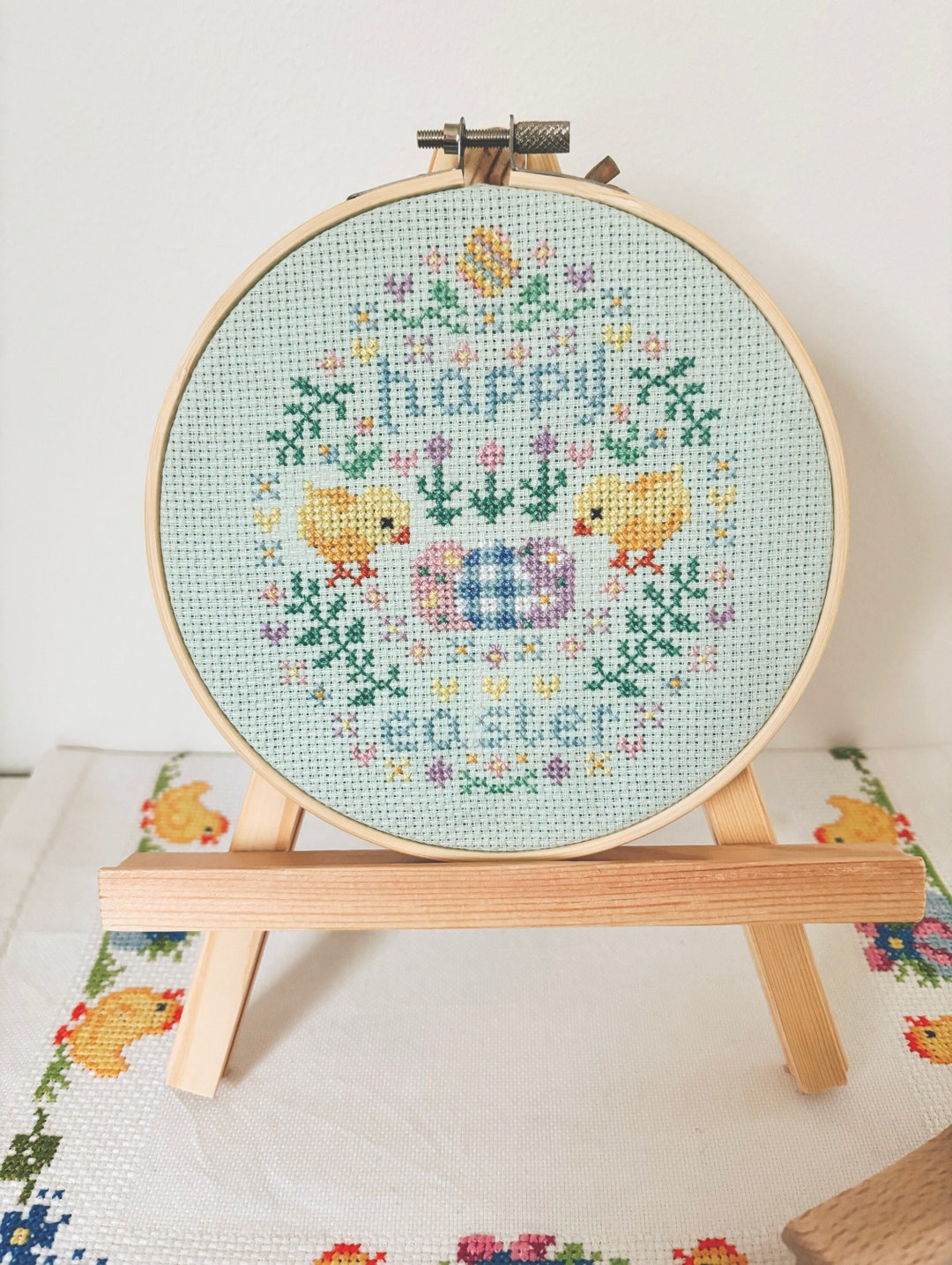Happy Easter Garden Counted Cross Stitch Pattern ∣ Easter Egg Ornament ...