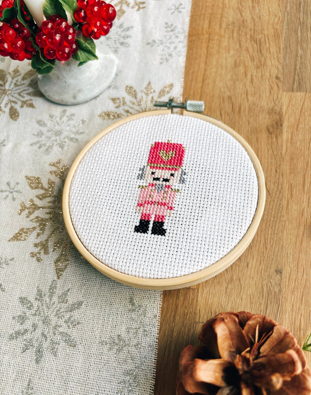 The Nutcracker Counted Cross Stitch Pattern ∣ Small Christmas Ornament ...