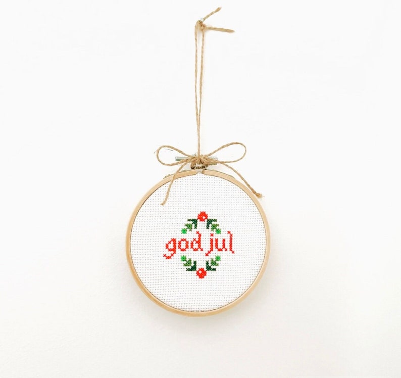 God Jul Cross Stitch Pattern ∣ Merry Christmas Xstitch Chart ∣ Nordic ...