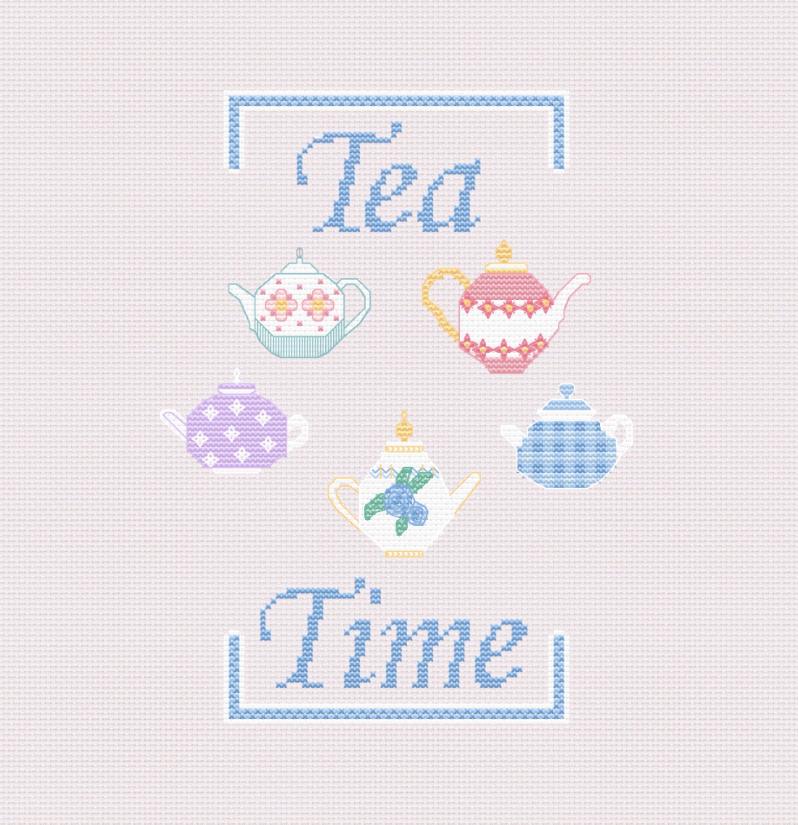 Tea Time Cross Stitch Pattern / Teapot Cross Stitch Etsy Australia