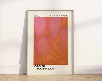 Pink Yayoi Kusama Art, Minimal Japanese Print, Inspirational Quote Poster, Exhibition Wall Art, Kusama Poster, Motif Art, Digital Download