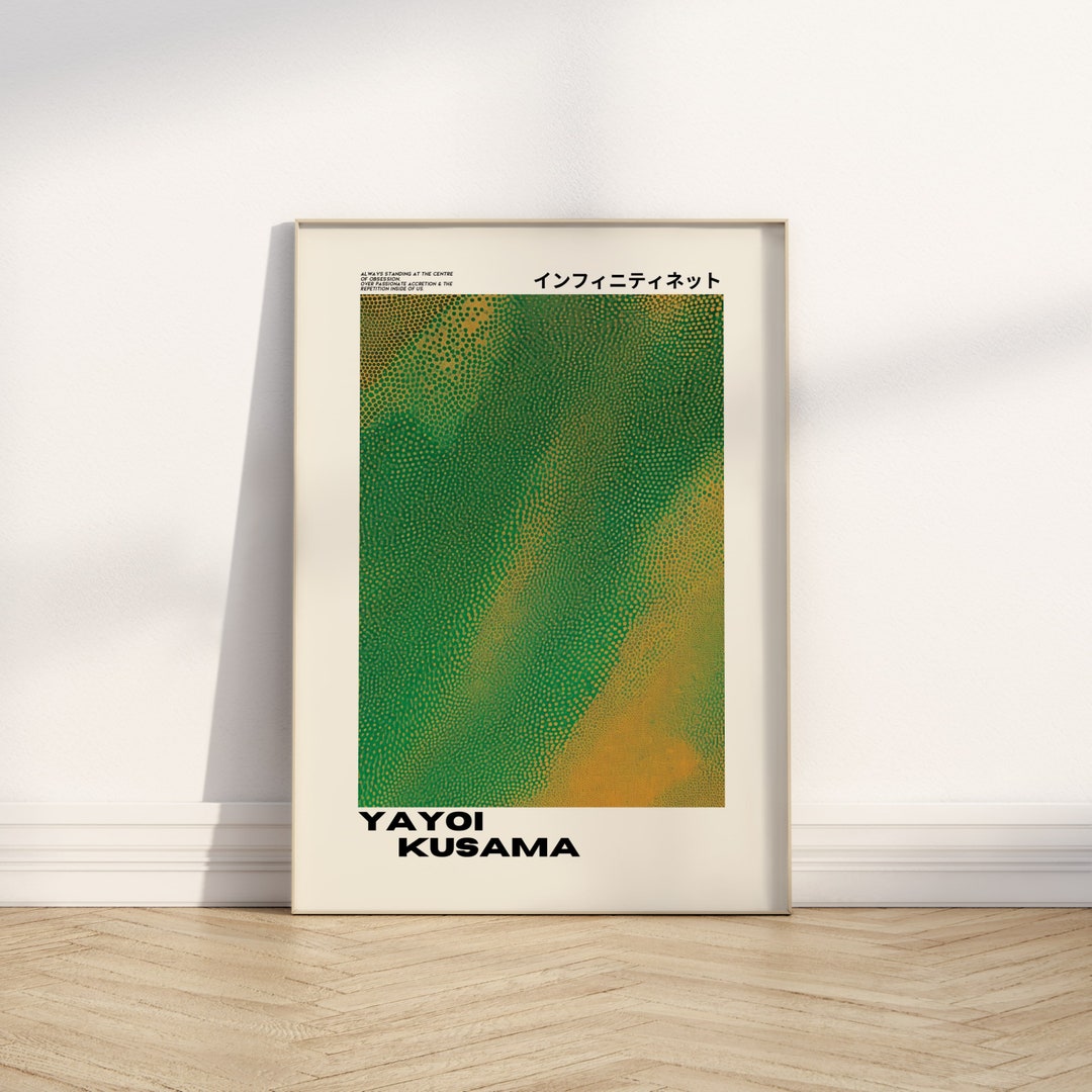 Yayoi Kusama Print, Minimal Japanese Digital Art, Inspirational Quote, Exhibition Wall Art