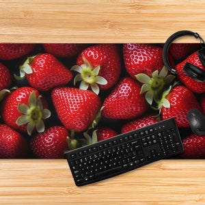 Strawberry Mousepad desk protector pad mat mouse pad nature berry berries strawberry lover pink mothers day garden cute fruit macro healthy