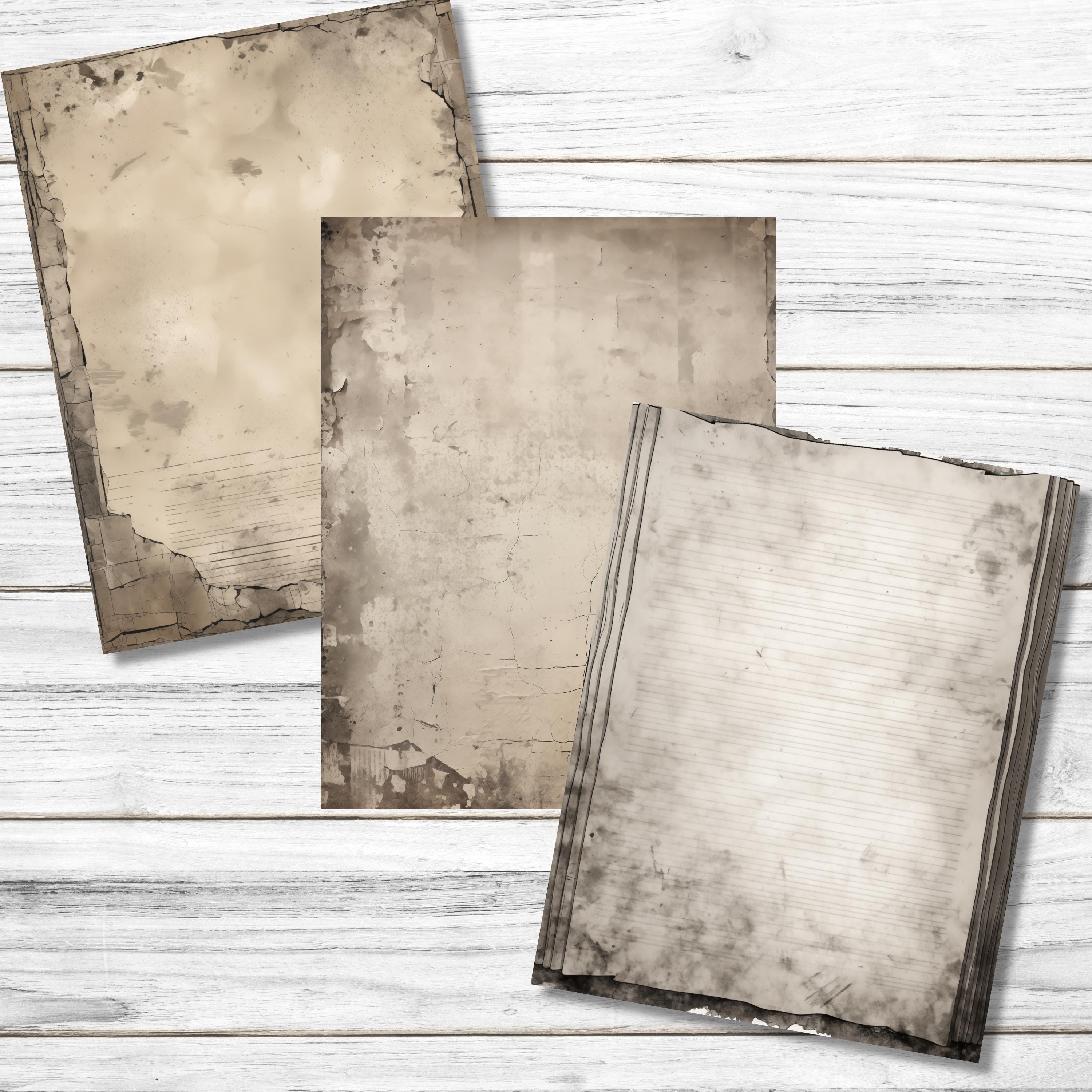 Grunge Texture Junk Journal Pages Blank Scrapbook Writing Paper Print ...