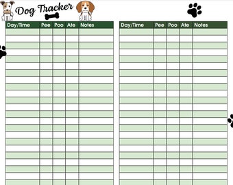 Best Dog Tracker Multi pack for Pee Poo and Food Schedule. Puppy Potty Log and Pooch Planner. Cute and Functional Dog Care Tracker. Etsy
