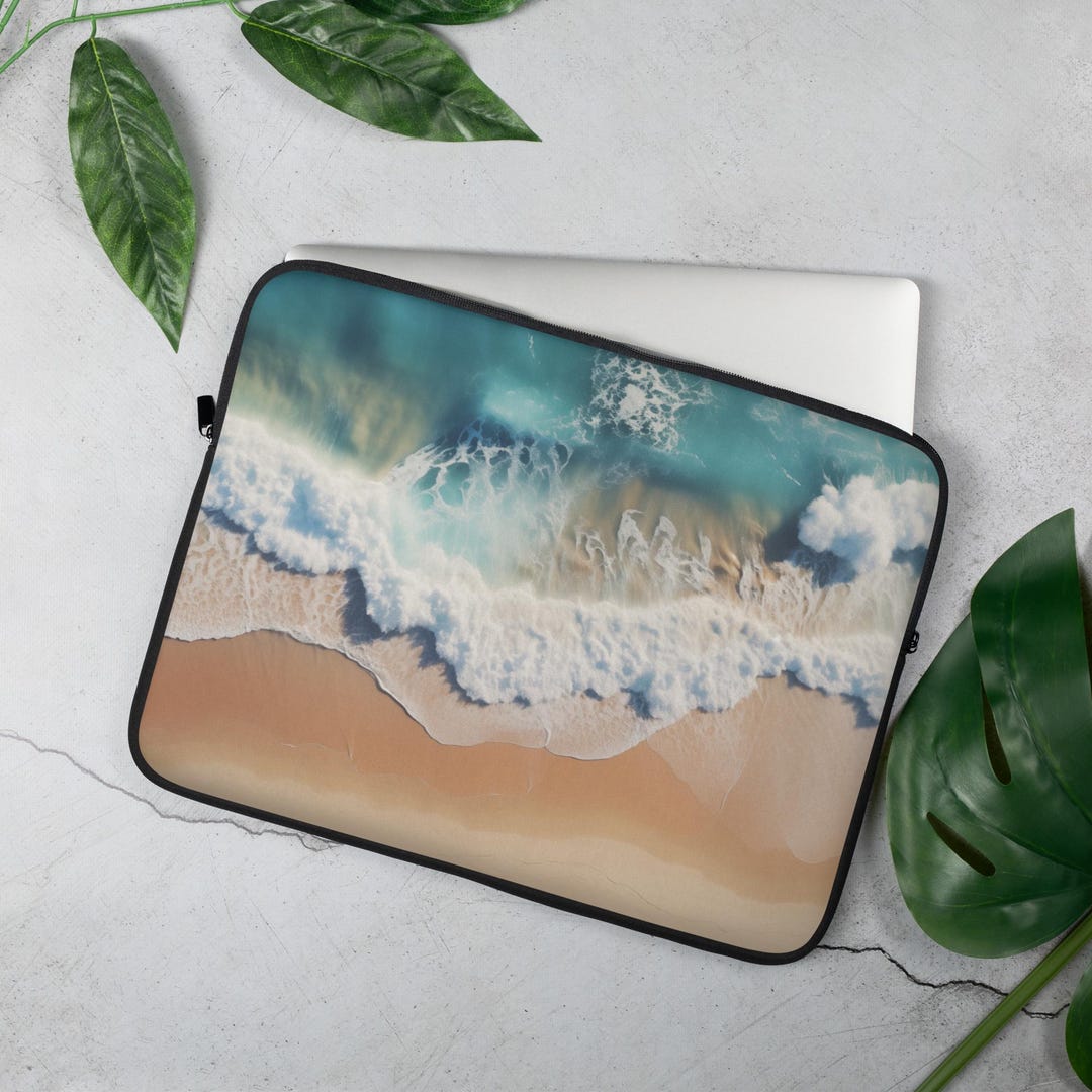 Ocean Waves Laptop Sleeve: Caribbean Beach Design, Water-resistant ...