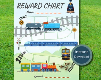 Train Reward chart kids girl boy tracker chore encouragement potty tracks Tren subway tube locomotive kids toddler Shinkansen countertop