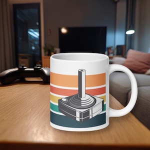 Taza de videojuego retro, regalo para papá, café, taza grande de 20 oz, té, joystick para juegos, consola de videojuegos, arcade, baby boomer, novio, generación X, nostálgico