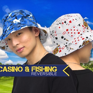 Chapeau bob réversible pour pêche au casino