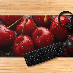 Cherry Mousepad desk protector Desk pad mat mouse pad nature cherries Cherry lover red mothers day garden cute fruit macro