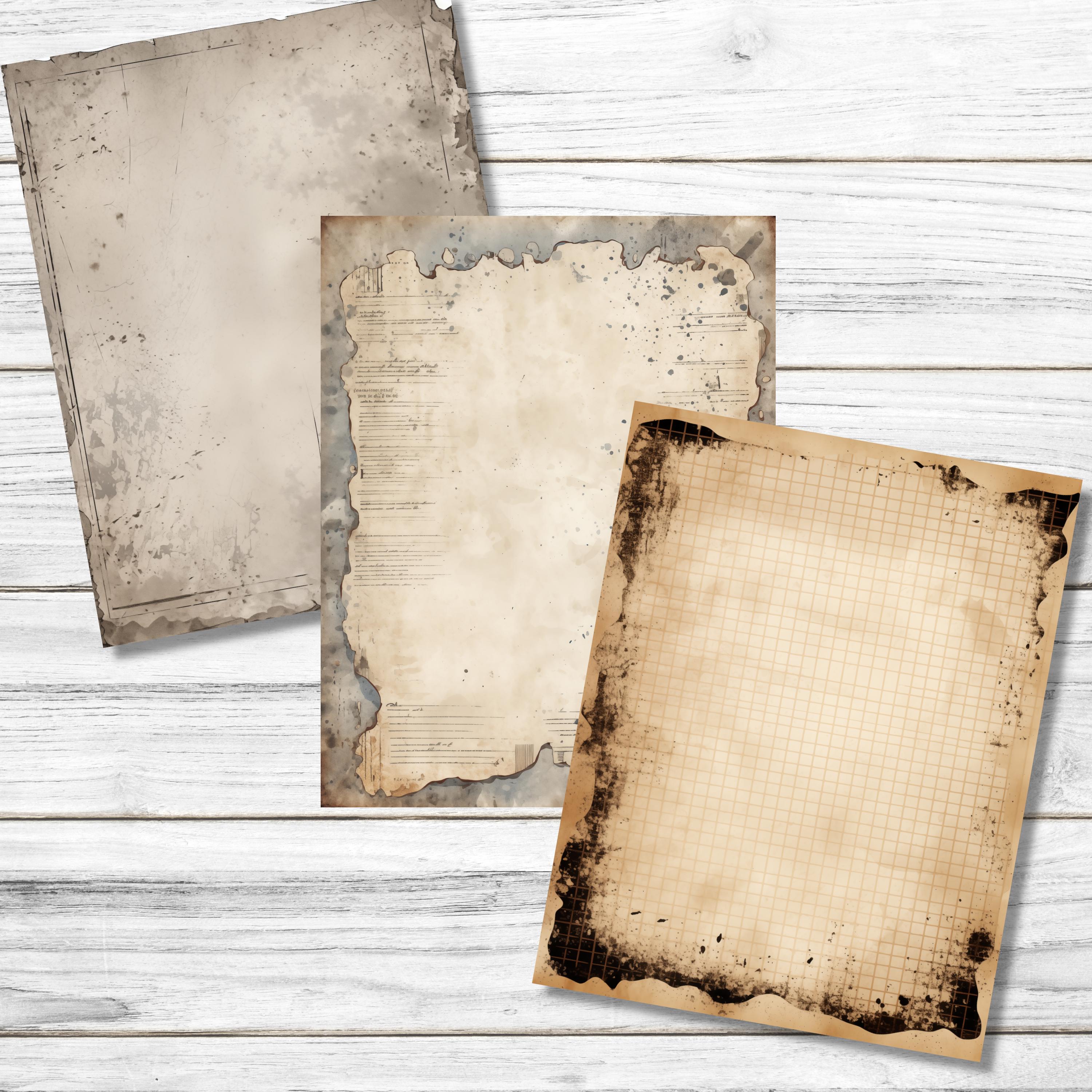 Grunge Texture Junk Journal Pages Blank Scrapbook Writing Paper Print ...