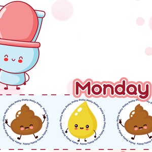 Printable Potty Chart Printable Multi-pack Cute Fun Colors Instant ...