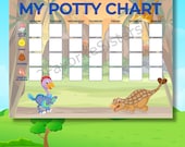 Best Dinosaur potty training chart printable multi-pack cute fun colors instant download  sat on toilet peed poop "washed hands" dino chore