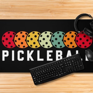 Retro Pickleball Mousepad desk protector pad mat computer mouse pad gift sport racket ball dink coach teammate player orang red green
