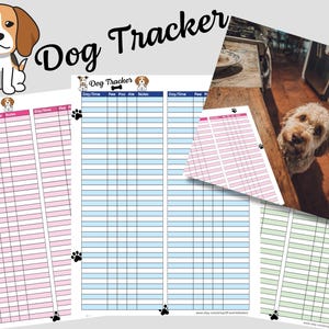 Registro stampabile per la cura quotidiana del cucciolo di cane (PDF) confezione multipla urina cacca programma alimentare farmaci