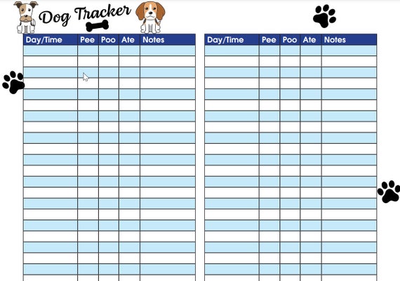 Best Dog Tracker Multi pack for Pee Poo and Food Schedule. Puppy Potty Log and Pooch Planner. Cute and Functional Dog Care Tracker Dogful Etsy Canada