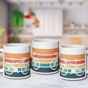 Retro Vintage Bike mug Work home coffee mug Cycle dad gift 11 15  20 oz large cup tea coffee lover bike Bicycle 70s ten speed birthdayful
