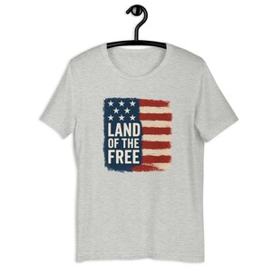 Land of the Free Patriotic T-Shirt – Vintage American Flag USA Tee – 4th of July Independence Day Shirt