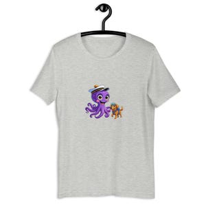 Octopus Walking a Dog T-Shirt – Funny Surreal Cartoon Tee – Quirky Sea Animal Humor