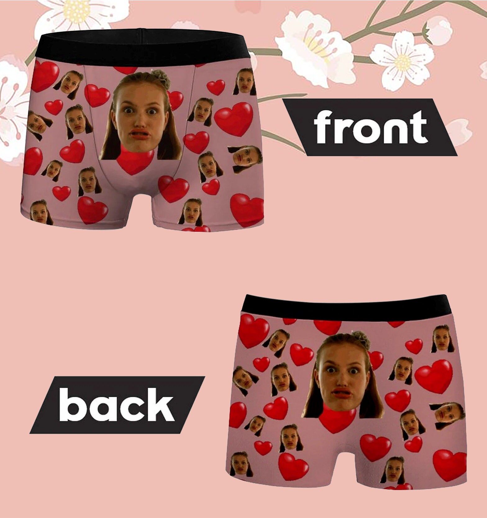 Custom Face Boxers With Name for Anniversary, Personalized Photo