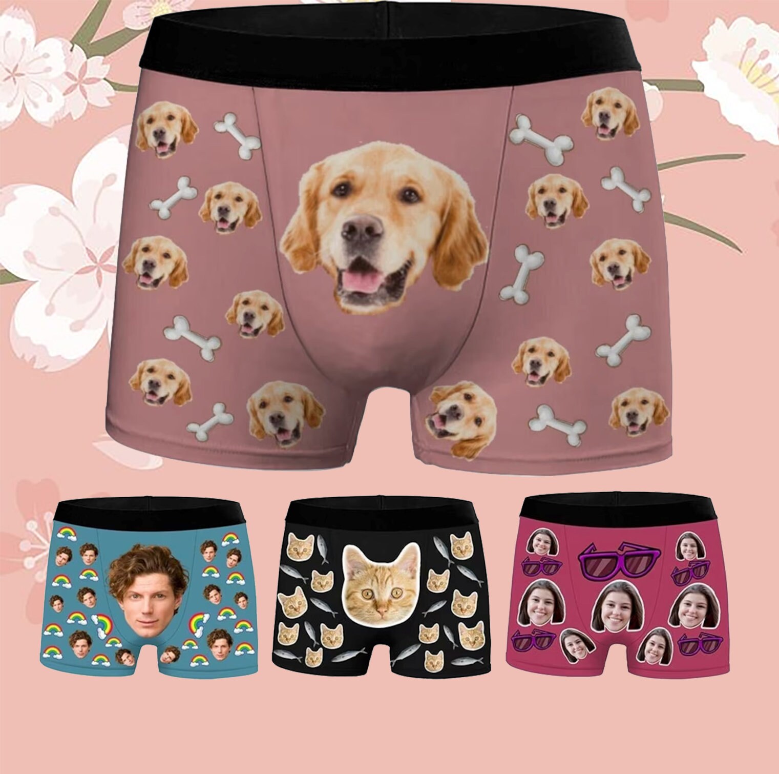 Custom Face Boxers With Name for Anniversary, Personalized Photo