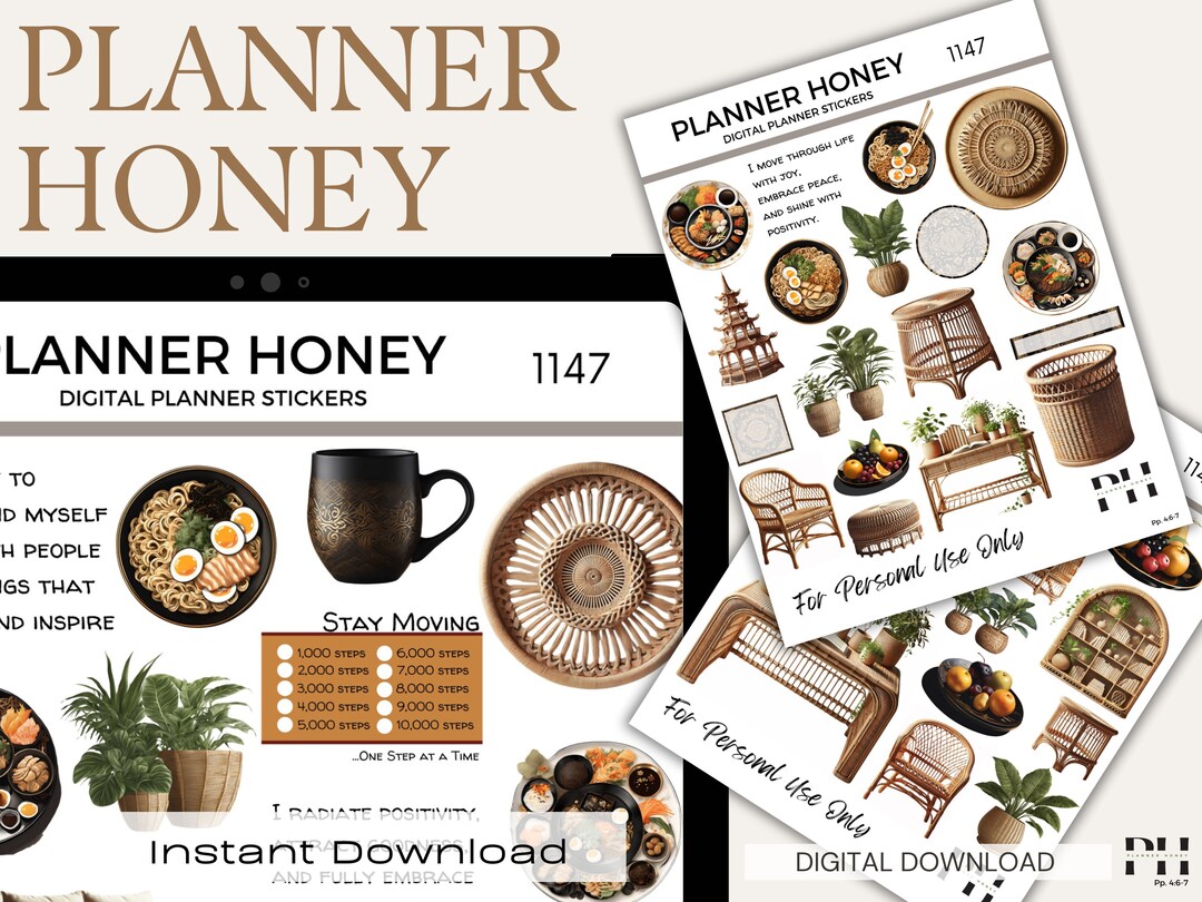 Cozy Home Digital Planner Stickers (PDF File) - Etsy