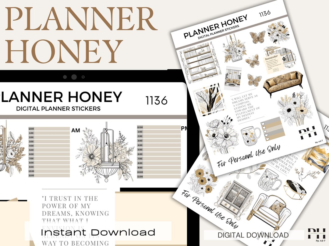 Cozy Home Floral Digital Planner Stickers (digital Download) - Etsy
