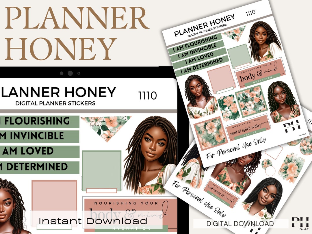 Black Girl Digital Planner Stickers, Goodnotes Stickers (PDF) - Etsy