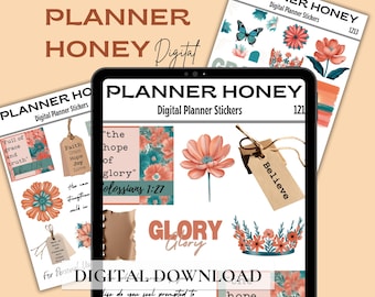 Faith Digital Planner Stickers, Bible Journaling, GoodNotes Stickers (PDF)