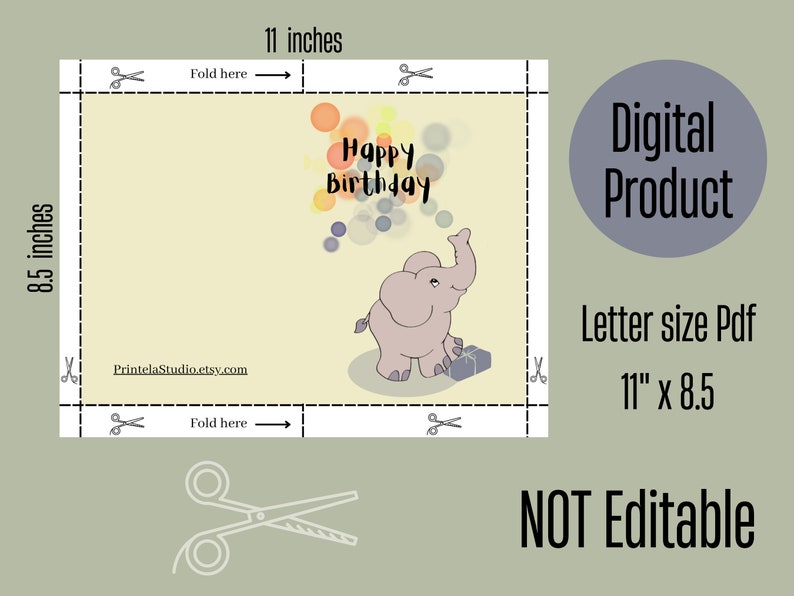 Happy Birthday Card for Kids, DIY Printable, Printable Birthday Card, Instant Download Birthday ...