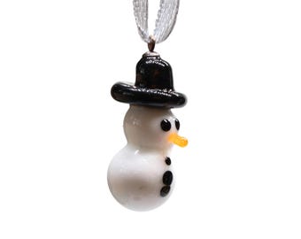 Hzyc Décorations de sapin de Noël, bonhomme de neige en verre soufflé, collection bonhomme de neige Hzyc Décorations de sapin de Noël, bonhomme de neige en verre soufflé, collection bonhomme de neige