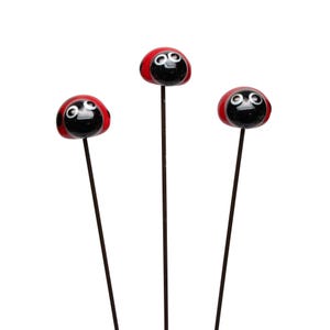 Ladybird plant stake, glass decoration, miniature sculpture, glass art, gift for plant lover, plant decoration, ladybug, insect