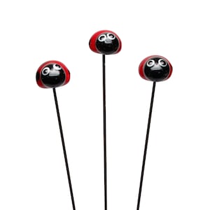 Glass Ladybird Plant Decoration , Lampwork Plant Stake