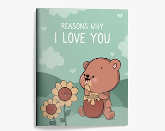 Reasons Why I Love You Journal, Romantic Couples Keepsake Book, Father's Day Birthday Anniversary Gift