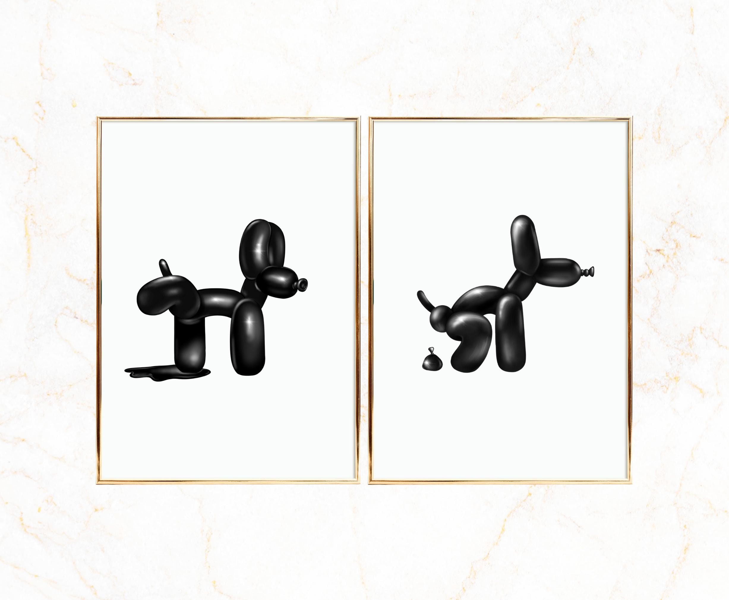 Funny Balloon Dog Art Prints, Contemporary Home Decor, Set of 2 - Etsy