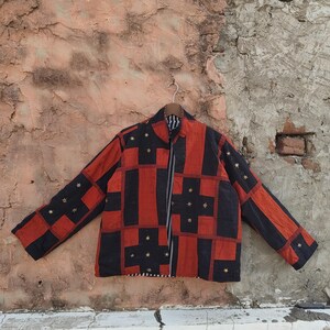 Handmade Cotton Applique Jacket: Boho Cutwork Patchwork Coat