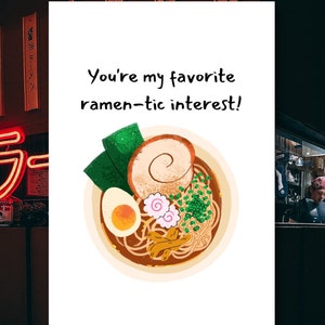Love Anniversary Card Puns, You're My Favorite Ramen-tic Interest, Let's Noodle Around Together Forever, ontworpen door StudioShine