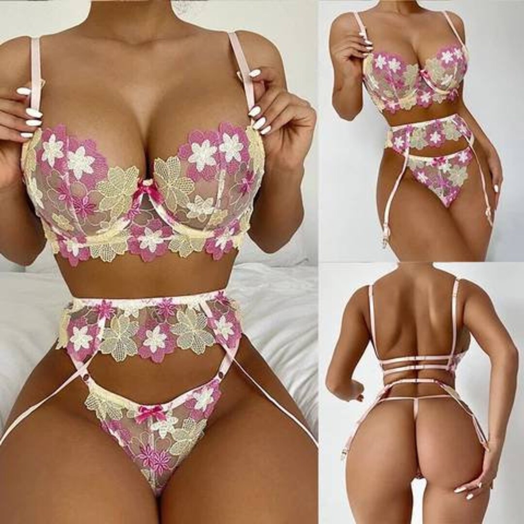 stunning-bra-set-with-matching-suspender-belt-etsy