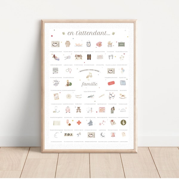 Poster © *9 MONTHS* to stamp Gift idea future mother baby shower baby announcement journal pregnancy monitoring baby room first times cards