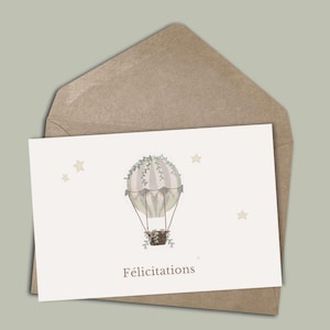 Carte de voeux bébé - naissance arrivée nouveau né bébé cadeau correspondance aquarelle coffret premieres fois félicitations bienvenue