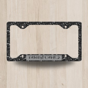 Transformed, Christian License Plate Frame, Car Accessories, Car License Plate Frame, Religious Gift, Religious Car Tag Frame, Romans 12:1-2
