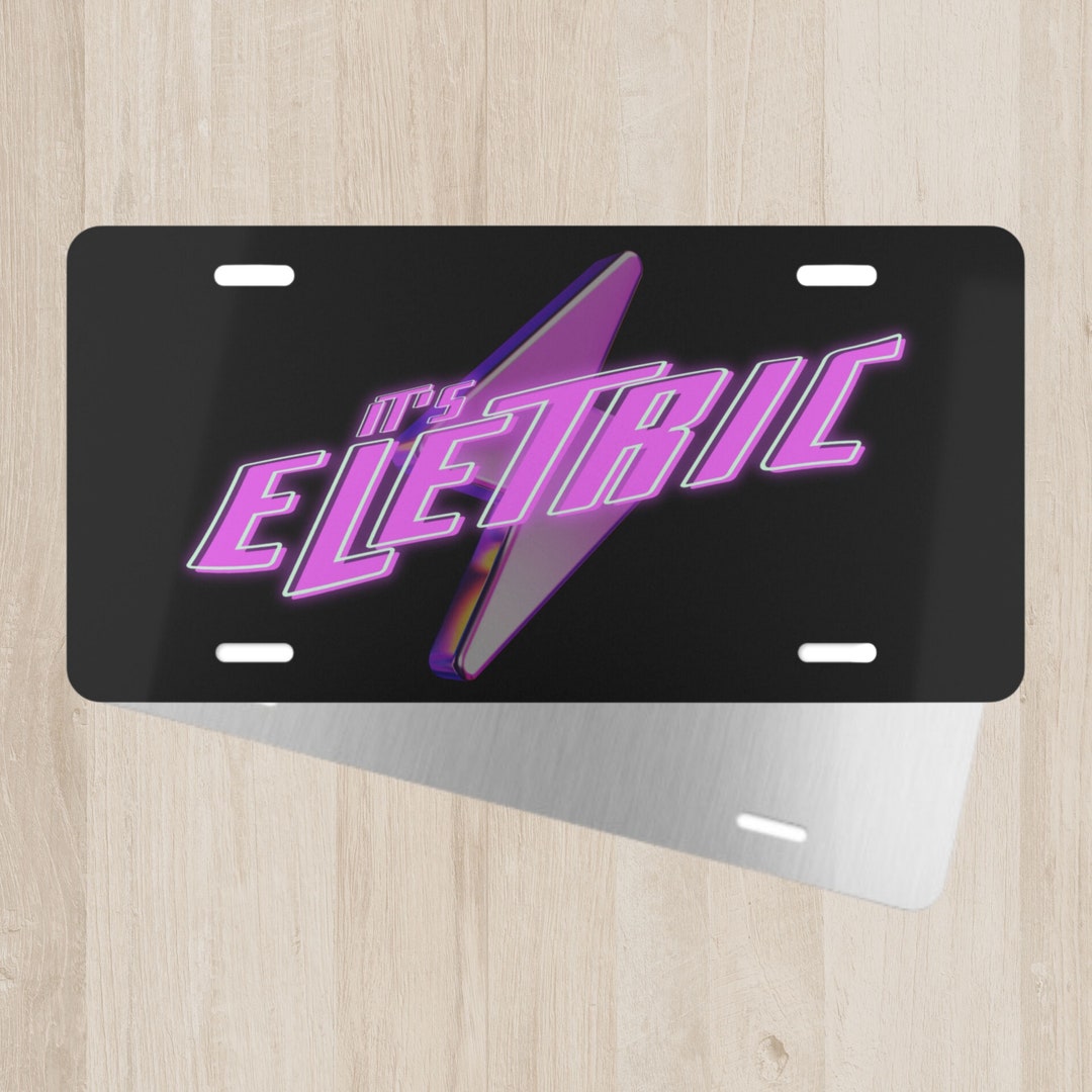 It's Electric EV License Plate Funny Electric Vehicle Etsy